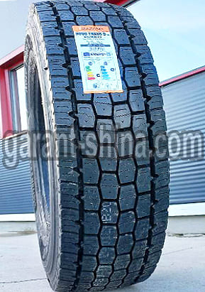 Trazano Novo Trans D26 (приводная) 315/80 R22.5 156/153L 18PR - Фото реальной шины с этикеткой на улице